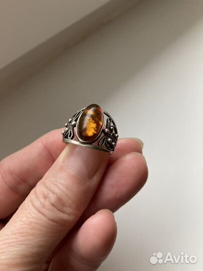 Кольцо с янтарем СССР