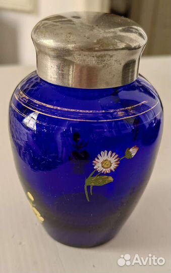 Чайница СССР, кобальтовое стекло