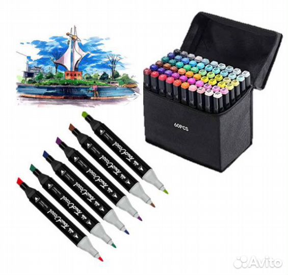 Двухсторонние маркеры для скетчинга 24-80 шт