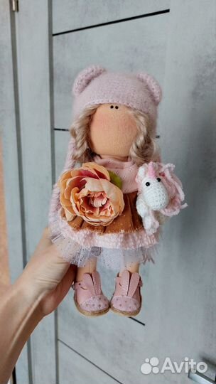 Текстильная кукла интерьерная тильда ручной работы