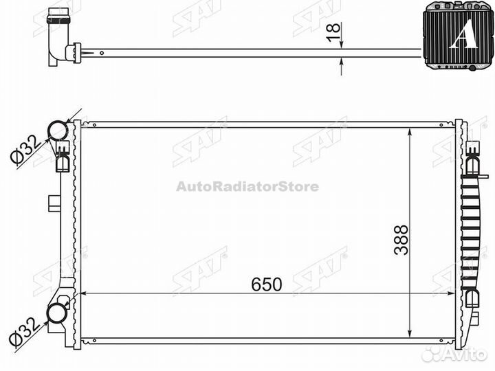 Радиатор Audi A3 12-19 / Skoda Kodiaq 16-22 / Octavia 12-20 / Volkswagen Golf 12-19 / Passat 80- / T