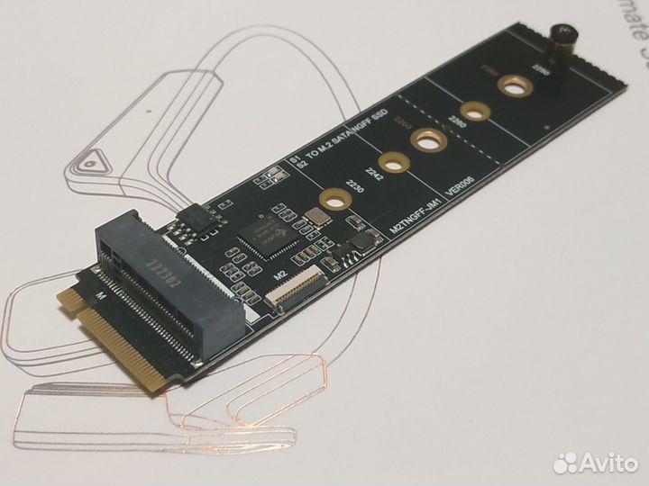 Переходник для SSD M2 диска (с M2 SATA на M2 NVMe)