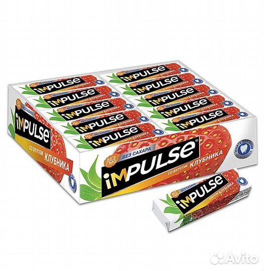Жевательная резинка Impulse Клубника Без сахара14г
