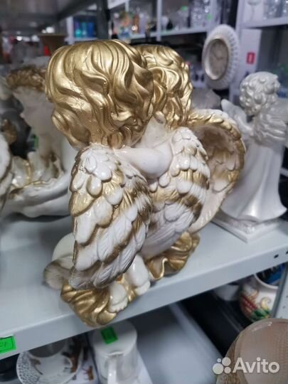 Статуэтка «Пара ангелов», белая, 27 см
