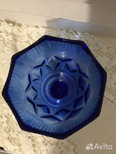 Конфетница цветное стекло СССР