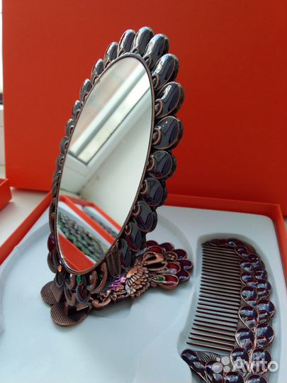 Комплект Павлин. металл под серебро