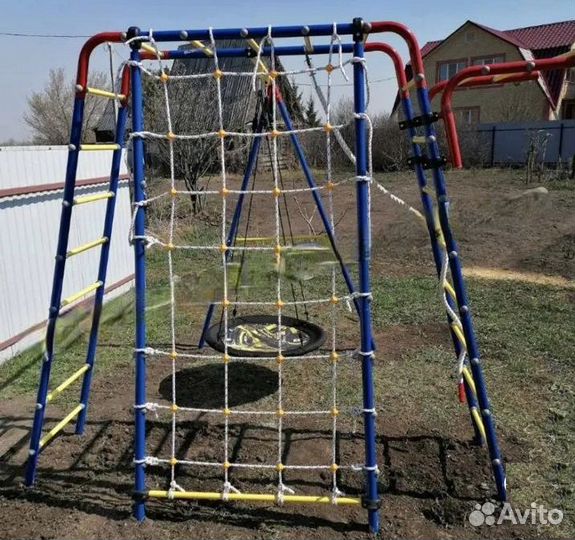 Уличный детский спортивный комплекс с сеткой