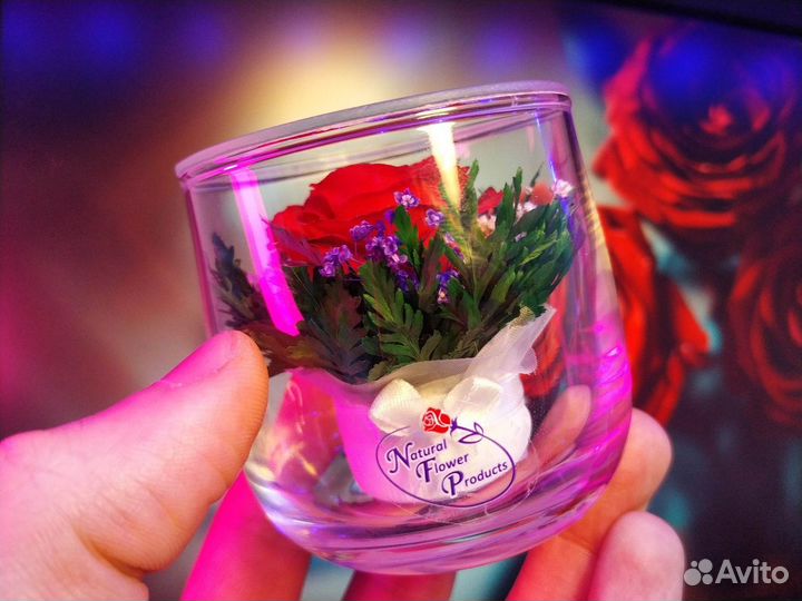 Живые цветы В стекле (вакууме)