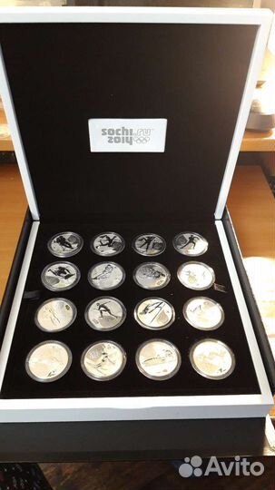 Набор монет Олимпиада Сочи 2014г. Серебро. Пруф