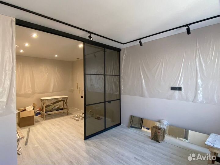 Двери лофт-перегородка для зонировния