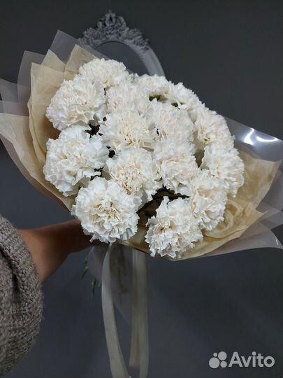 Кремовые диантусы