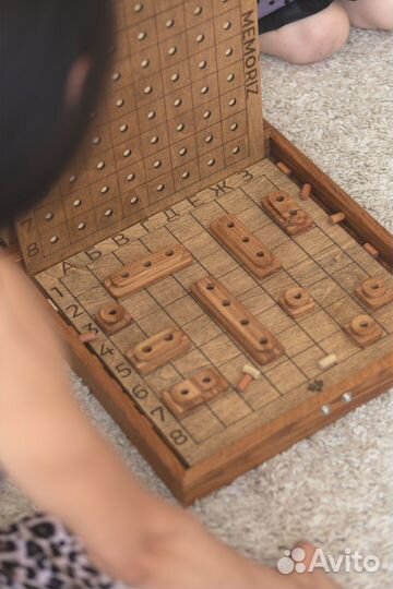 Деревянная игра Морской бой ручная работа