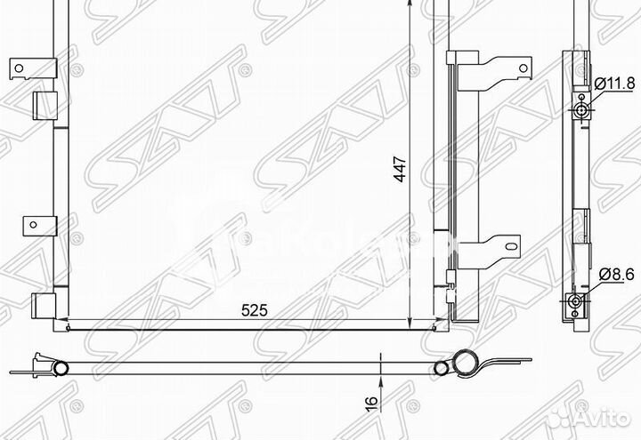 Радиатор кондиционера jaguar F-type/XF/XJ 3.0-5.0