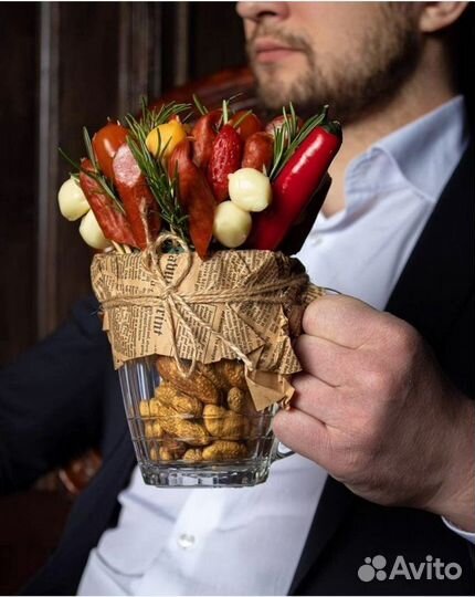 Мужской букет с колбасами