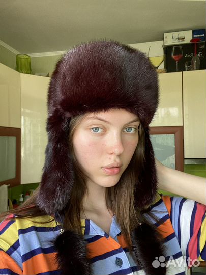 Шапка ушанка норковая