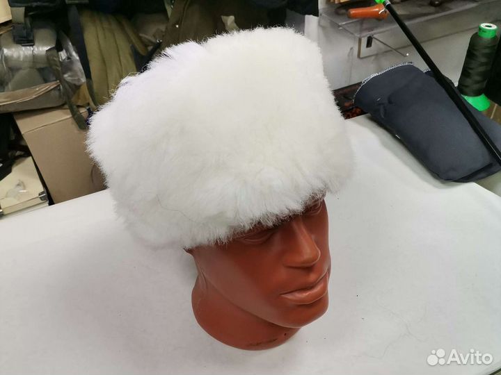 Кубанка белая с синей вставкой