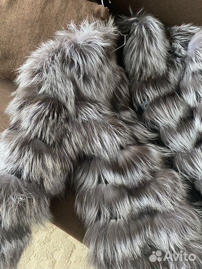 Шуба чернобурка