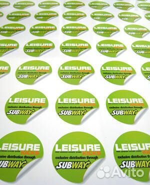 Печать наклеек любой формы, глянцевых, матовых