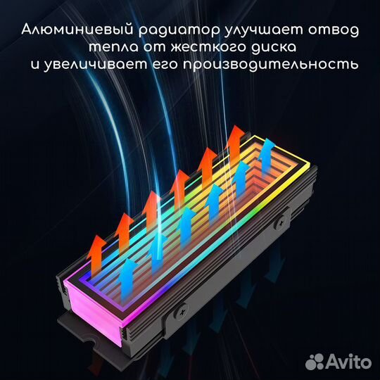 Радиатор охлаждения для SSD M2 argb