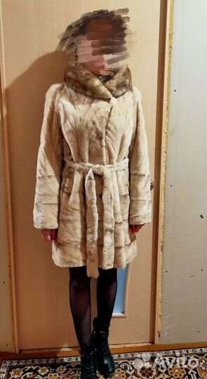 Шуба норковая с капюшоном