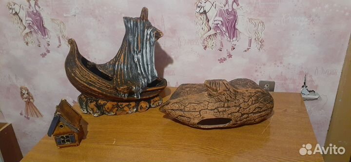 Корабль и коряга декор для аквариума