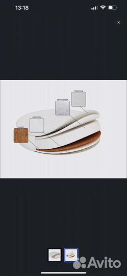 Матрас 75*75 в десткую кроватку