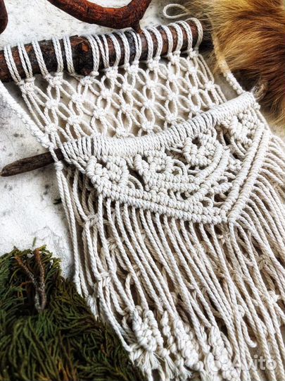 Макраме карман для книг, газет