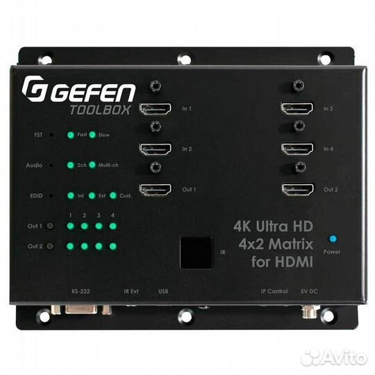 Gefen 4x2 matrix for hdmi, 1:8 splitter, EXT-USB