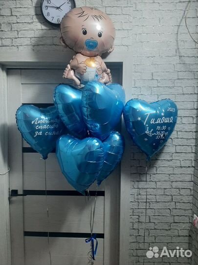 Гелиевые шары на выписку из роддома доставка