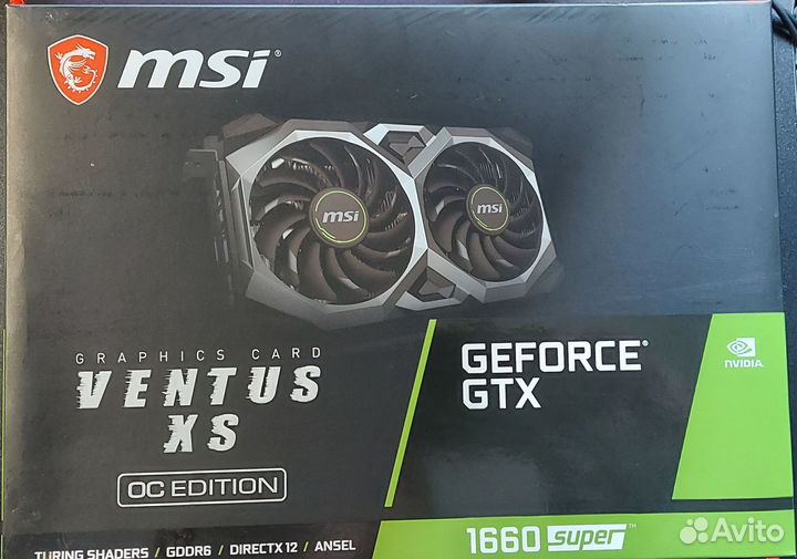 Видеокарта MSI GeForce GTX 1660 super ventus XS OC