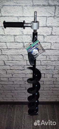 Шнек для ледобура под шуруповерт 130мм с адаптером