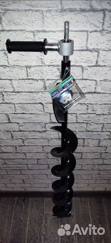 Шнек для ледобура под шуруповерт 130мм с адаптером