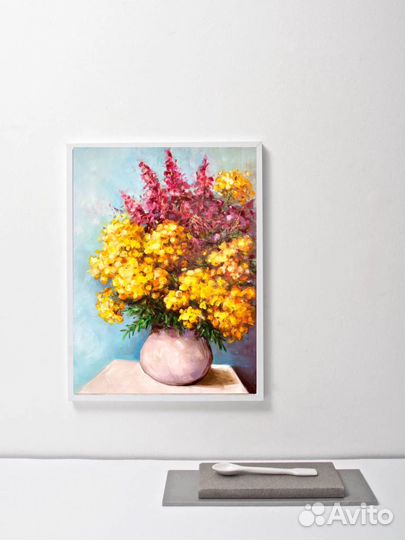 Картина маслом цветы