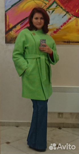 Пальто женское демисезонное 50 52 шерстяное