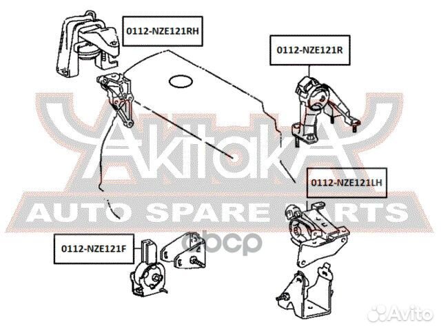 Подушка двигателя правая 0112NZE121RH asva