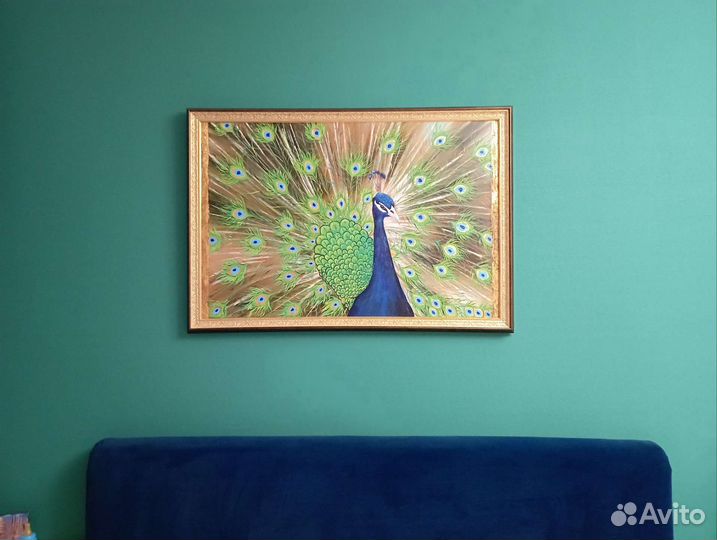 Картина маслом Павлин