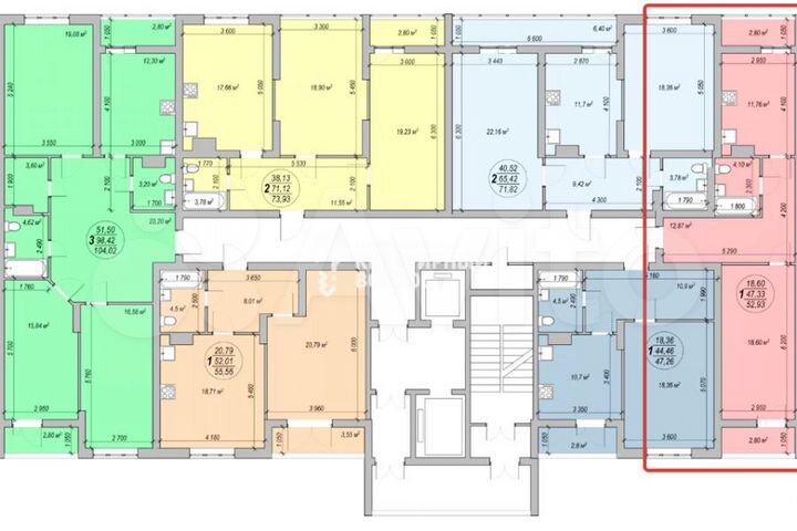 1-к. квартира, 53 м², 14/19 эт.
