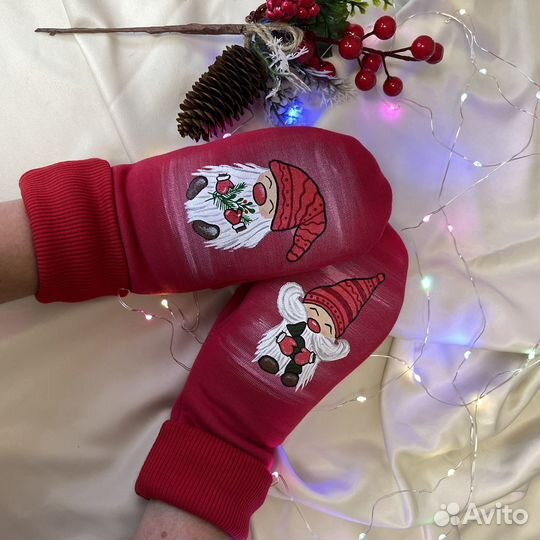 Варежки с ручной росписью