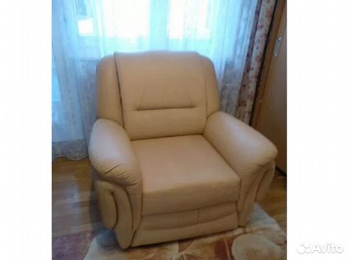 Кресло кожаное, комплект из 2 шт