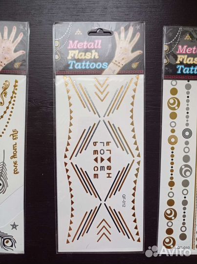 Временные татуировки, флэш- тату золотые