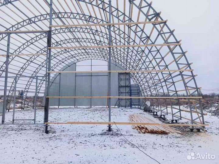 Быстровозводимые ангары (12м x 6м x 30м)