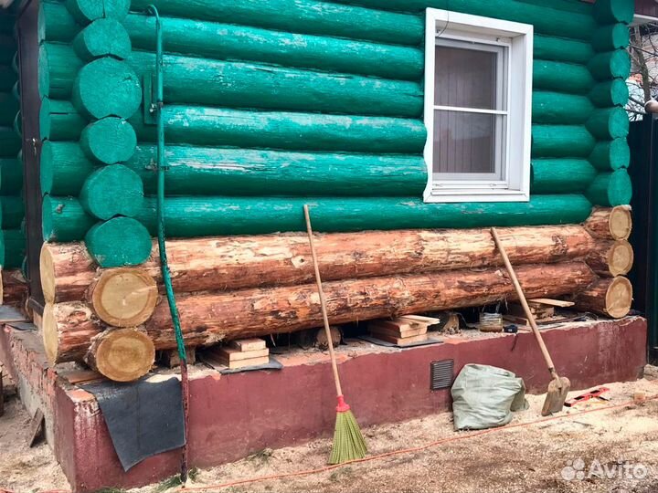 Ремонт фундамента, Подьем домов, Замена венцов