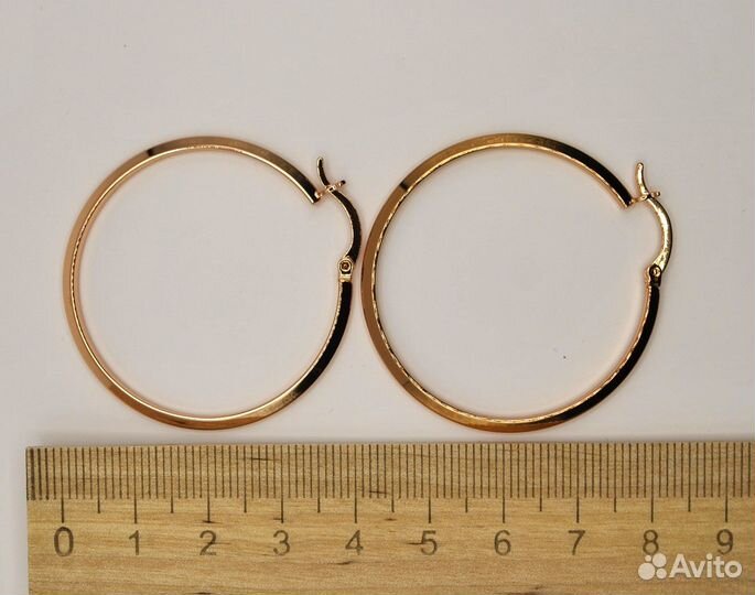 Серьги Кольца конго из медицинского золота