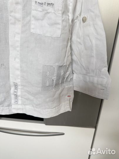 Льняной костюм с шортами 98-104