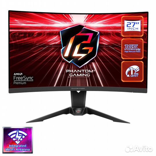 Монитор ASrock gaming изогнутый 2К, 165 ггц
