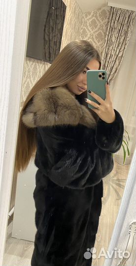 Шуба норковая с соболем 42 44
