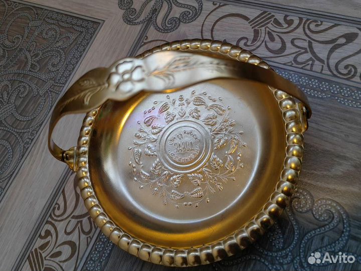 Тарелка блюдце конфетница мельхиор СССР