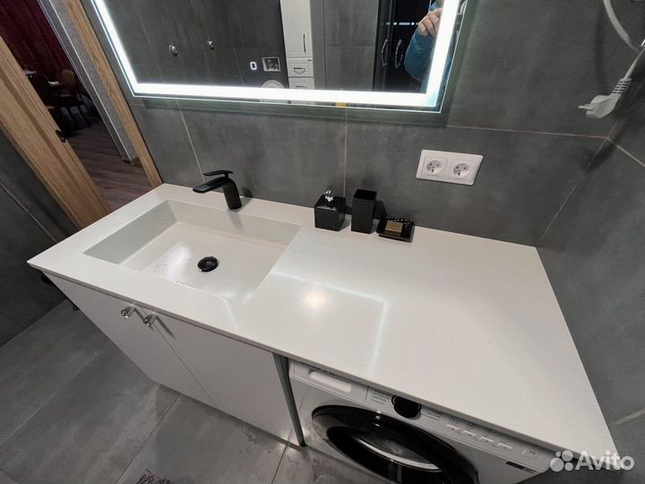 Столешница в ванную из искусственного камня