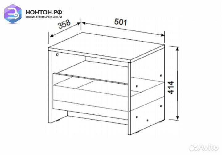 Тумба прикроватная Глория ясень анкор светлый
