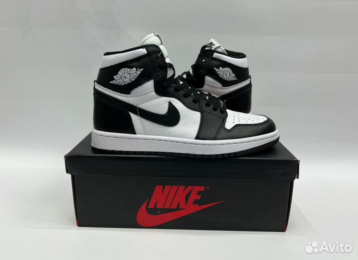 Кроссовки Nike Air Jordan 1 Black & White Люкс